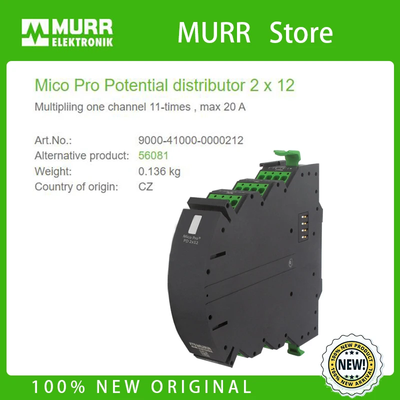 9000-41000-0000212 MURR Mico Pro Potențial distribuitor 2 x 12 Multipliing un canal de 11 ori , max 20 O