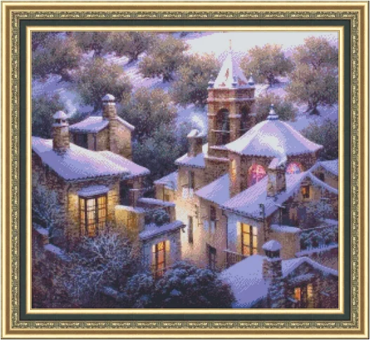 Peisaj zăpadă Oraș de Cusut de Calitate de Top Meserii Gherghef Broderie DIY cruciulițe Kituri de Artă 14CT 18CT 16CT Neimprimate Manual