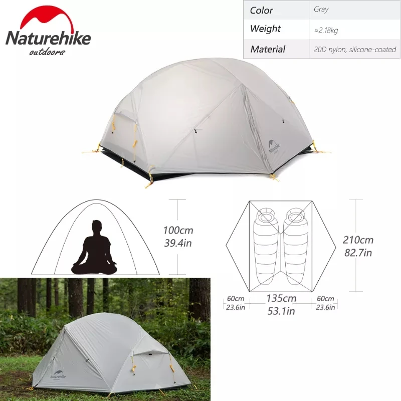 Naturehike Mongar Profesionale în aer liber Cort 15D Nailon Dublu Camping Ultralight Îngroșat Impermeabil, Windproof Turistice Tabara Cort