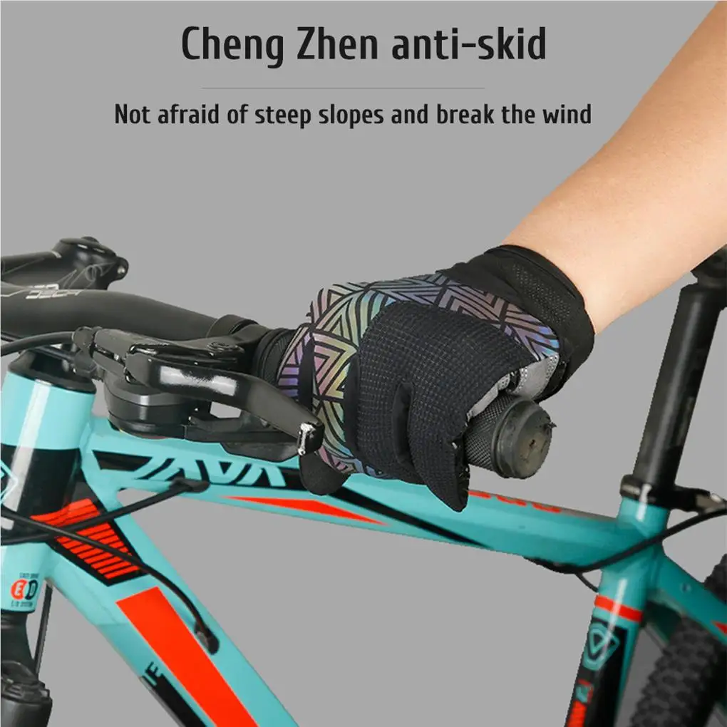 Mănuși de ciclism Colorate Reflectorizante Deget Plin de Biciclete Mănuși Touchscreen de Absorbție a șocurilor Anti-Alunecare Biciclete Mănuși pentru MTB
