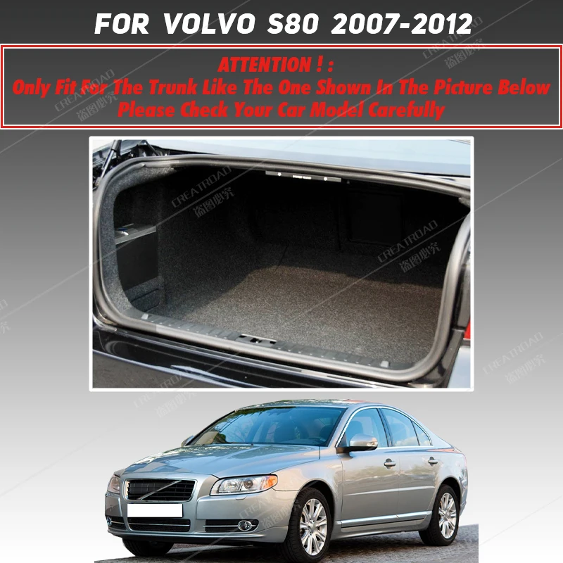 Portbagaj covoraș pentru Volvo S80 Sedan 2007 2008 2009 2010 2011 2012 cargo liner covor interior accesorii capac