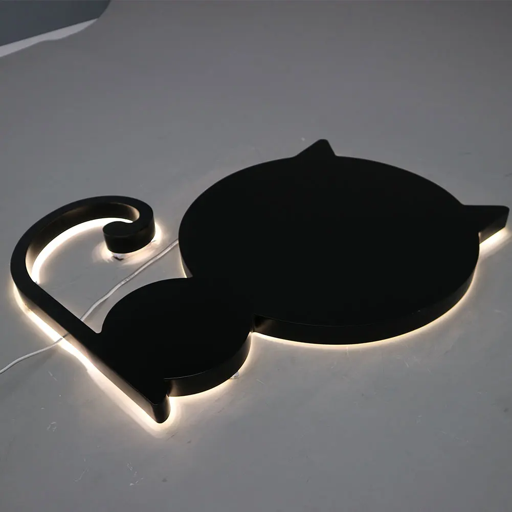 Kelly Personalizate Solid Luminoasă cu Led-uri de Metal Semne Animale Haioase cu iluminare din spate Logo-ul de Cafea de Origine Perete deaor în aer liber Led Afacere de Publicitate