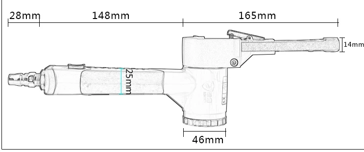 10x330mm Aer Pneumatic de slefuit polisat, profesionale de slefuire de șlefuit mașină de șlefuit