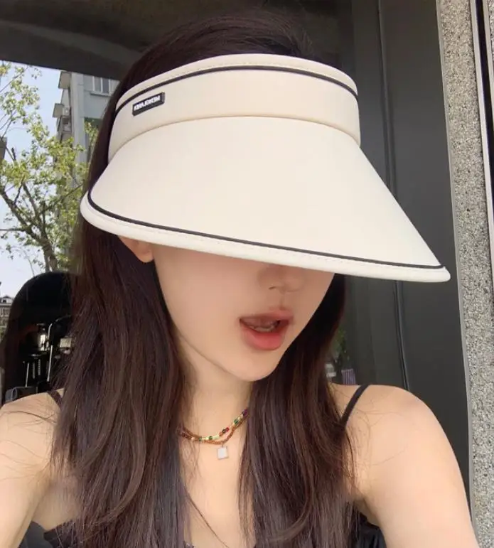 Femei Vara Viziere Pălărie Pliabil Portabil Pălării de Soare Gol de Sus Largă de Mare Plaja de Refuz Pălăria în aer liber Femme Plaja Protectie UV Capac