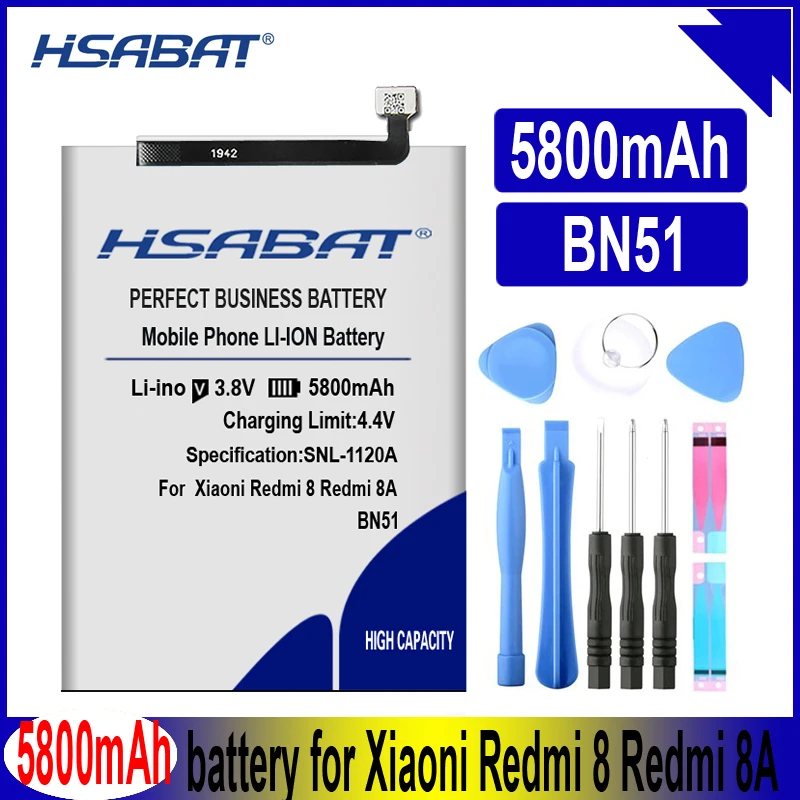 HSABAT BN51 5800mAh Baterie pentru Xiaoni Redmi 8 Redmi 8A Redmi8 Redmi8A Baterii