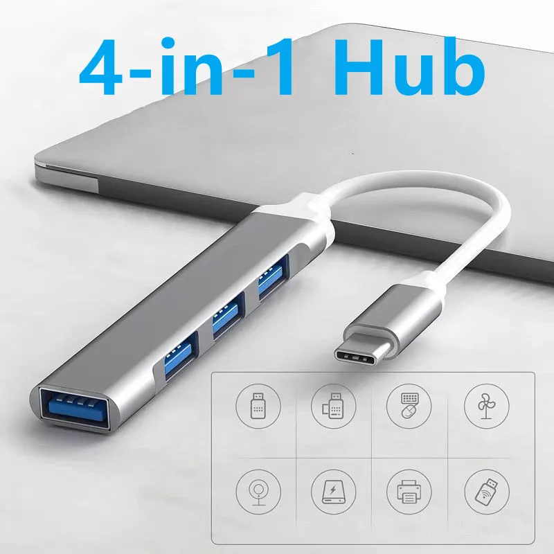 C USB HUB 3.0 Tip C 3.1 4 Port Multi Splitter Adaptor OTG Pentru Xiaomi, Lenovo Macbook Pro de Aer Calculator PC Notebook Accesorii
