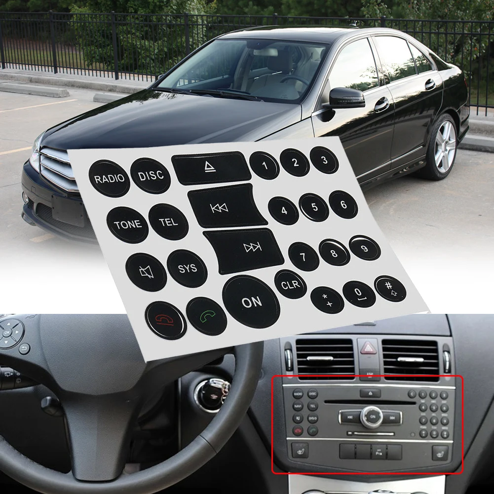 Buton Radio Reparații Autocolant Decal Pentru Mercedes-Benz C, E, GLK, W Masina de Clasa 2007-2014 Masina Decoratiuni Interioare Accesorii