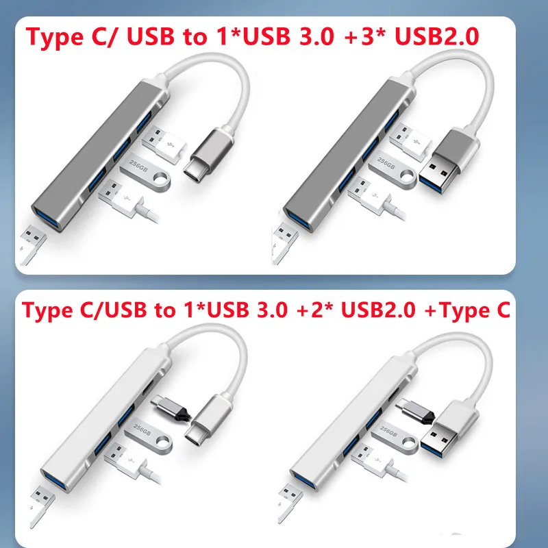 C USB HUB 3.0 Tip C 3.1 4 Port Multi Splitter Adaptor OTG Pentru Xiaomi, Lenovo Macbook Pro de Aer Calculator PC Notebook Accesorii
