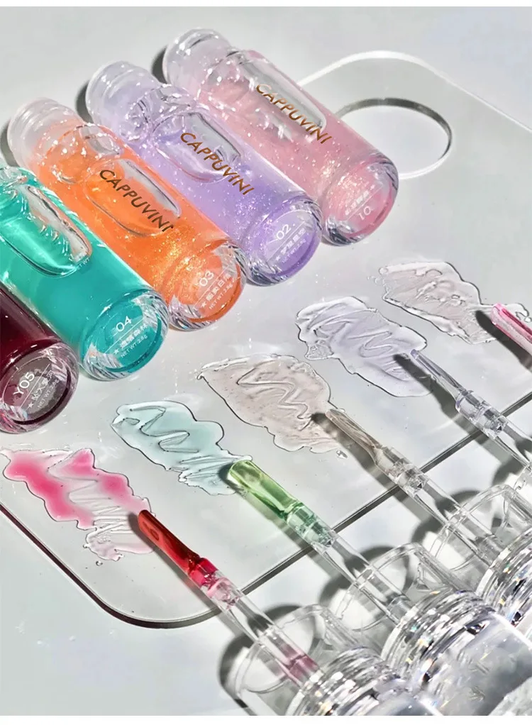 Oglindă De Apă Luciu De Buze Lip Glaze Sticlă Transparentă De Buze Cu Ulei Lichid Impermeabil Ruj Luciu De Buze Cosmetice 5 Culori