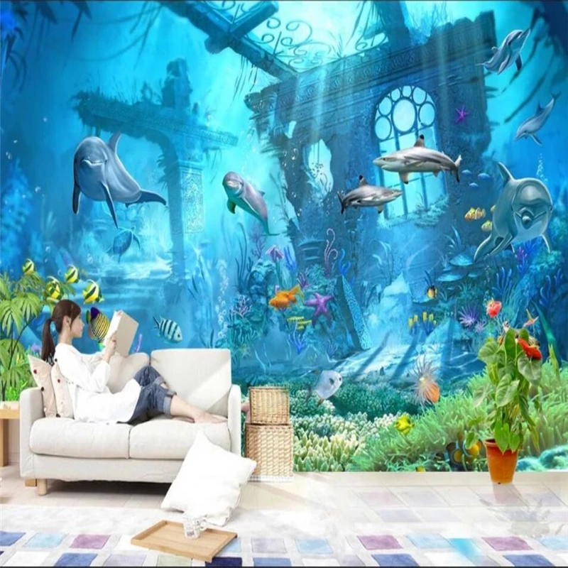 papel de parede Personalizate 3d foto tapet lume subacvatică living dormitor camera copiilor fundal de perete home decor mural