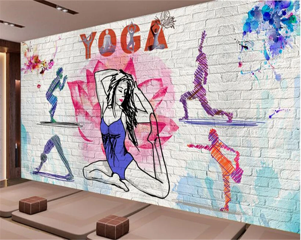 beibehang 3d tapet living Retro Vintage Frumusete Sexy Sală de Yoga de Fitness, echipamente de Lucru Tapet de Fundal 3d picturi murale