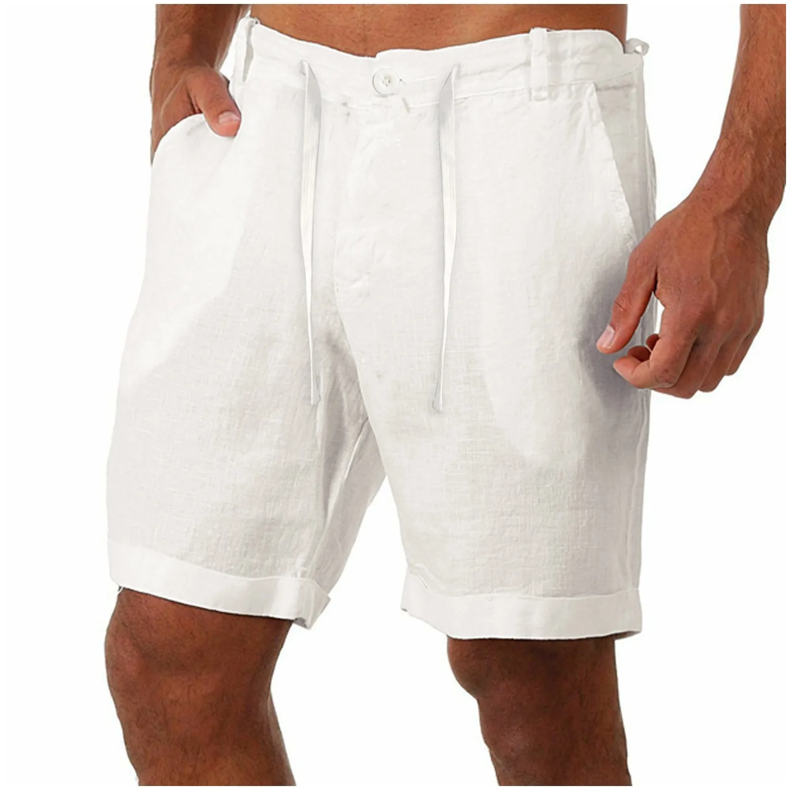 Primavara-Vara Casual pantaloni Scurti Mens de Moda de Lenjerie de pat din Bumbac pantaloni Scurți Cu Buzunare Pantaloni scurti Barbati Imbracaminte pantaloni de Trening шорты мужские